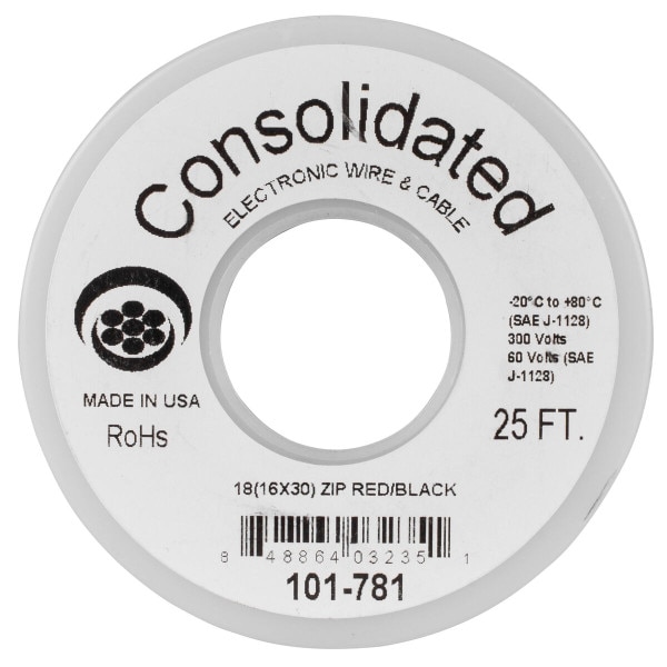 Main product image for Consolidated 25 ft. 18 AWG Power Speaker Wire (Re 101-781